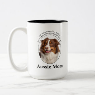 Rote Australische Schepherd-Mama Zweifarbige Tasse