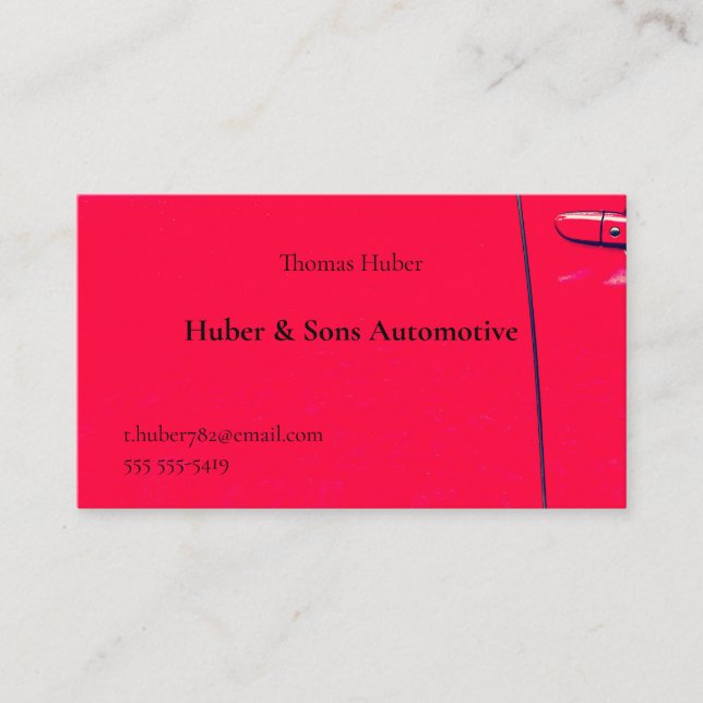 rote Autotür Visitenkarte (Vorderseite)