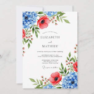 Rote Azure jubilante Sommerhochzeit Einladung