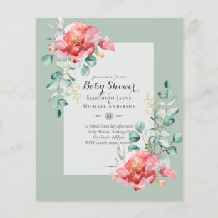 ROTE BABYSHOWY-EINLADUNG MIT GERINGEM HAUSHALT FLYER