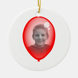 Rote Ballon-Schablone Keramik Ornament