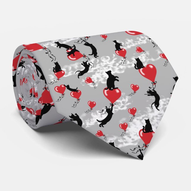 Rote Ballons fliegen Krawatte (Gerollt)