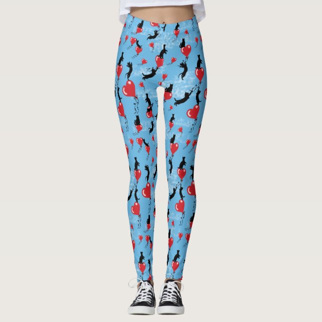 Rote Ballons fliegen Leggings (Vorderseite)