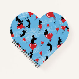 Rote Ballons fliegen Notizbuch