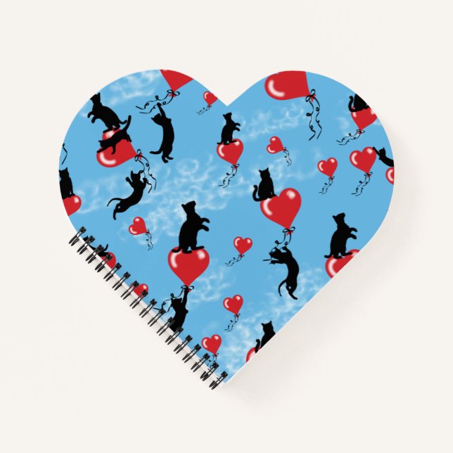 Rote Ballons fliegen Notizbuch (Vorderseite)
