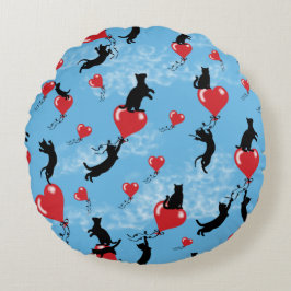 Rote Ballons fliegen Rundes Kissen