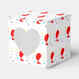 Rote Ballons mit bunten Konfetti-Mustern Geschenkschachtel