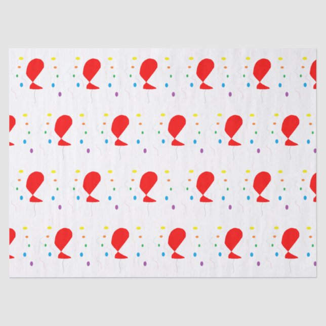 Rote Ballons mit bunten Konfetti-Mustern Seidenpapier (Vorderseite)