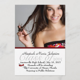 Rote Band-Absolvent-Foto-Mitteilung Ankündigung