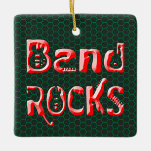 Rote Band Rocks Keramikornament