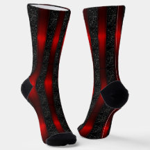 Rote Band- und Reben-Streifen Crew Socken