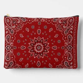 Rote Bandana-Paisley-Groß-Zippertasche Zubehörtasche