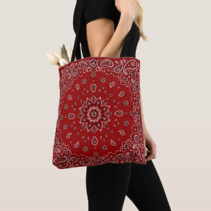 Rote Bandana Paisley-Tasche Tägliche Tragetasche