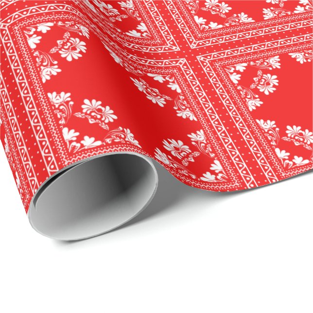 Rote Bandanna Geschenkpapier (Rolleneckpunkt)