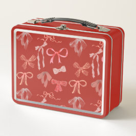 Rote Bänder Metall-Lunchbox  Metall Brotdose