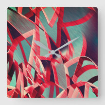 Rote Bänder über bläulich grau, tropfend