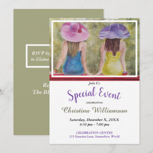 ROTE BANK IM PARK PARTYEINLADUNG EINLADUNG