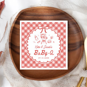 Rote Barbecue Baby-Q Baby Shower Servietten