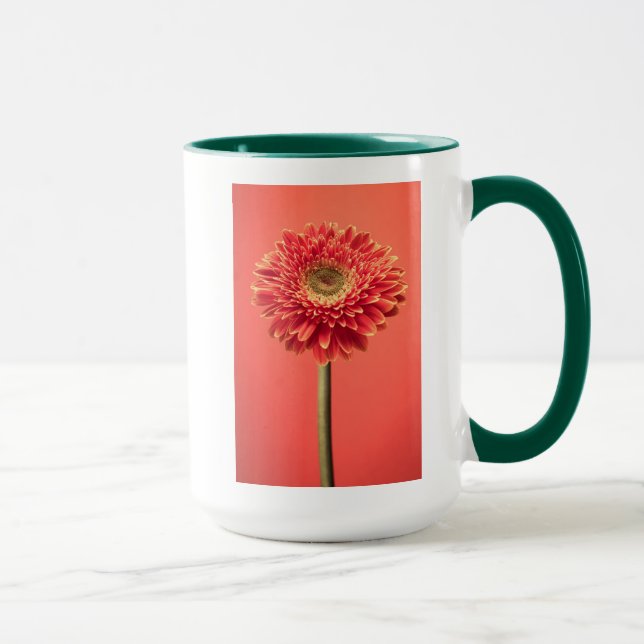 Rote Barberton Gerbera-Gänseblümchen-Blume Tasse (Rechts)