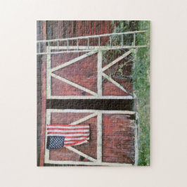 Rote Barenttore mit Fahne und Orchard Ladder Puzzle