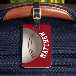 Rote Baseball-Sportartikel Gepäckanhänger