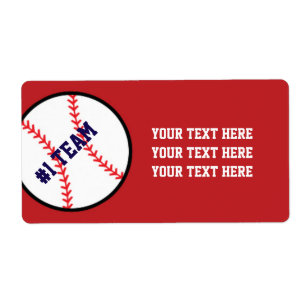 Rote Baseball-Team-Sportparty-Aufkleber Etiketten