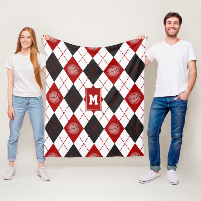 Rote Basketballmannschaft - Raute Fleecedecke (Beispiel)