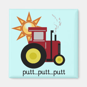 Rote Bauernhof-Traktor-T - Shirts und Geschenke Magnet