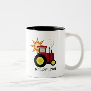 Rote Bauernhof-Traktor-T - Shirts und Geschenke Zweifarbige Tasse