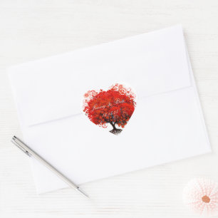 Rote Baum Hochzeit Aufkleber