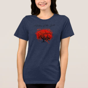 Rote Baum-Hochzeits-T-Shirts, Geschenke, Aufkleber Tri-Blend Shirt