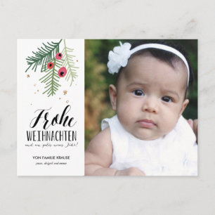 Rote Beeren   Frohe Weihnachten   Postkarte