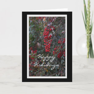 Rote Beeren Happy Holidays Feiertagskarte