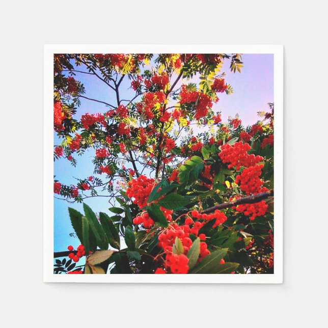 Rote Beeren Serviette (Vorderseite)