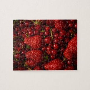 Rote Beeren und Erdbeeren Puzzle