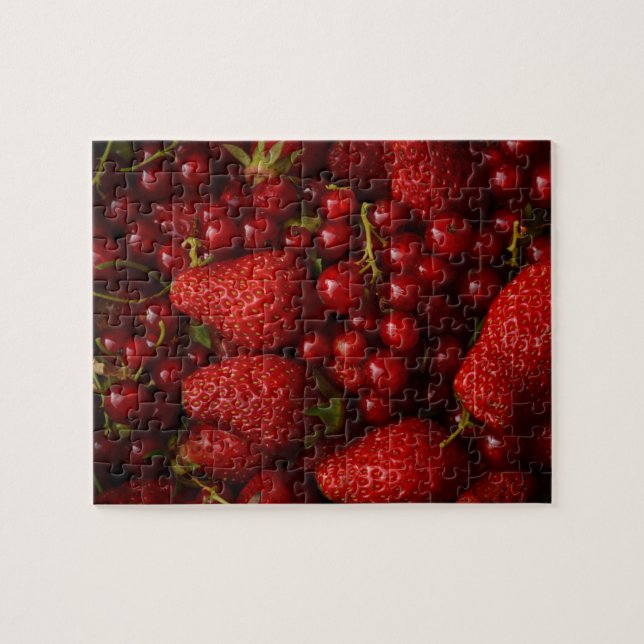 Rote Beeren und Erdbeeren Puzzle (Horizontal)