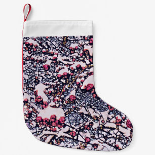 Rote Beeren und Schnee Weihnachten Strumpf Kleiner Weihnachtsstrumpf