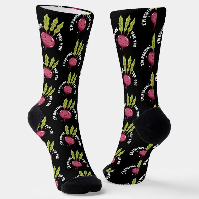 Rote Beete Rooting For You Gag Modern Socken (Gewinkelt)
