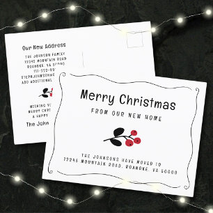 Rote Berries Holiday Moving an der Grenze Ankündigungspostkarte