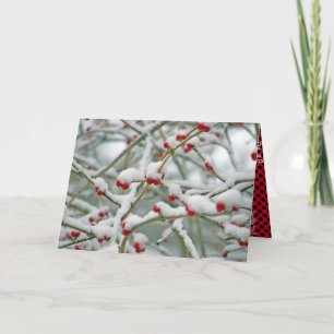 Rote Berries im Schnee Weihnachten Karte