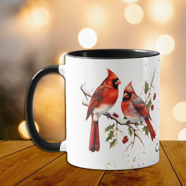 Rote Berries Kardinal Birds Tasse (Von Creator hochgeladen)