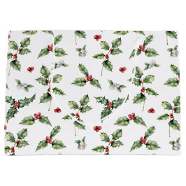 Rote Berries, Mistletoe und Holly-Blätter Große Geschenktüte
