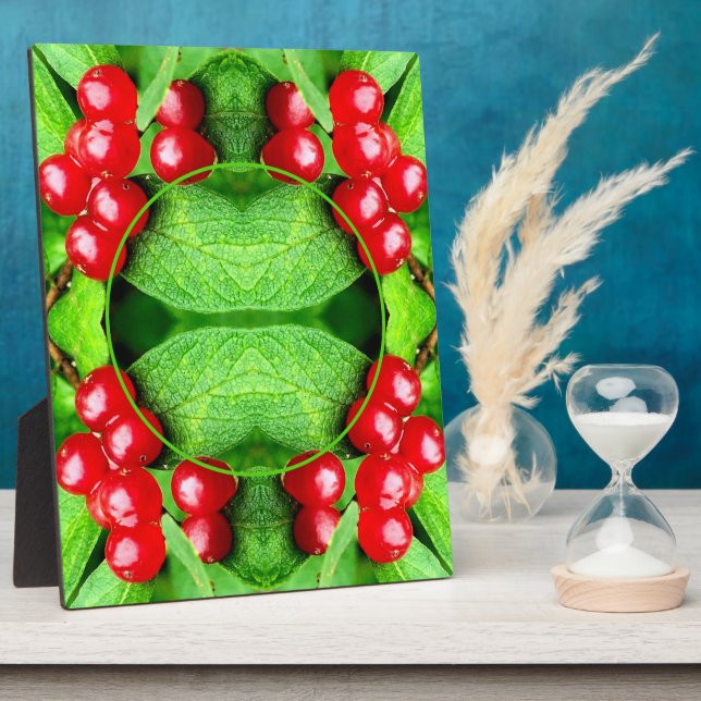 Rote Berries mit Raindrops Natur Fügen Sie Ihr Fot Fotoplatte (Seite)