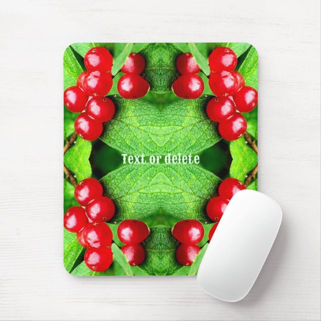 Rote Berries mit Raindrops-Natur Personalisiert Mousepad (Mit Mouse)