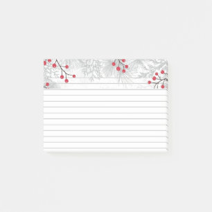 Rote Berries und Silbertanne Post-It® Notes, 4" x Post-it Klebezettel