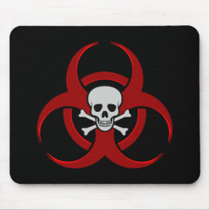 Rote Biogefährdung Skull Mousepad