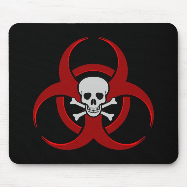 Rote Biogefährdung Skull Mousepad (Vorne)