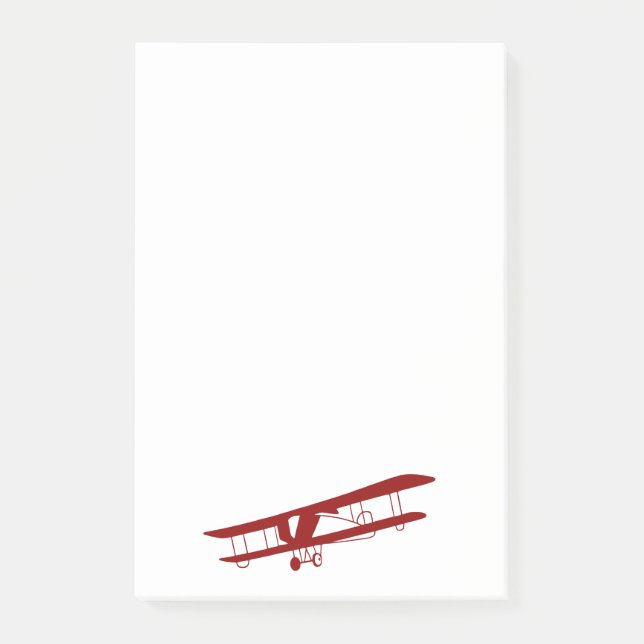 Rote Biplane-it-Notes Post-it Klebezettel (Vorderseite)