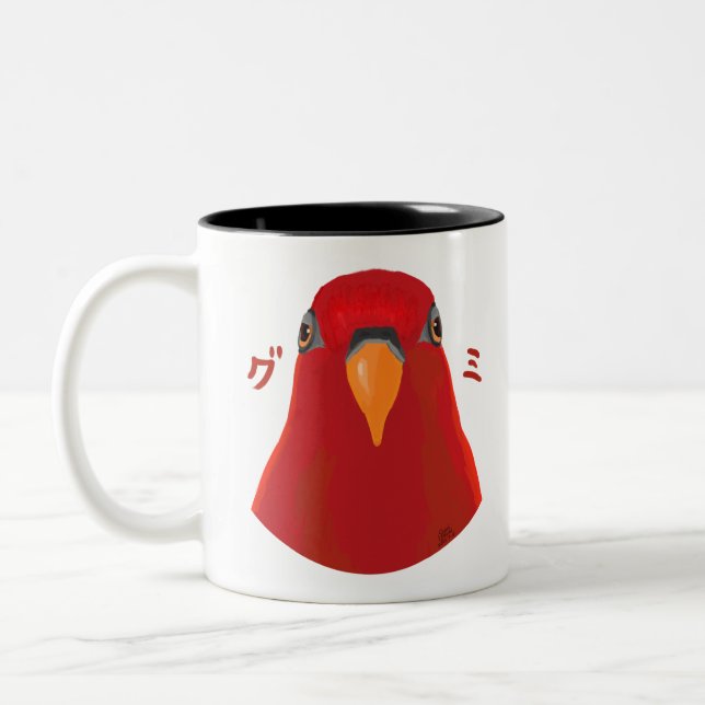 Rote Birne "GUMI" Zweifarbige Tasse (Links)