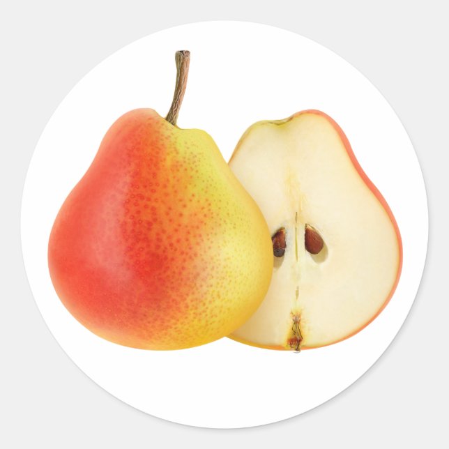 Rote Birne, halbiert Runder Aufkleber (Vorderseite)